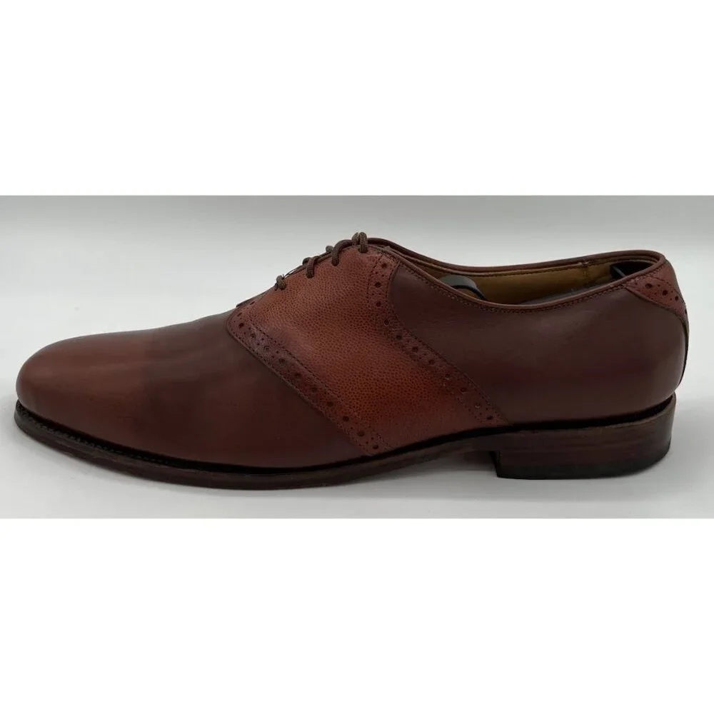 Allen Edmonds Monte Carlo Size 9AA Brown Leather & Snakeskin Derby Dress Shoes